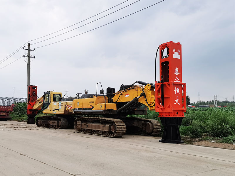 Rapid Impact Compaction installed on excavator for commissioning