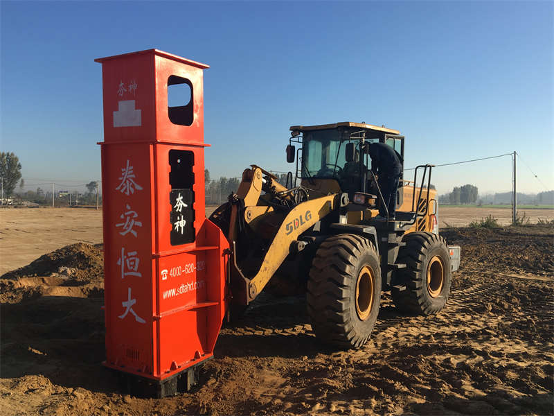 Installation and commissioning of rapid impact compactor on loader