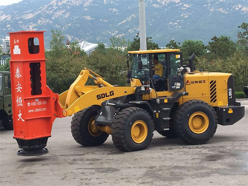 rapid impact compactor is displayed on the loader