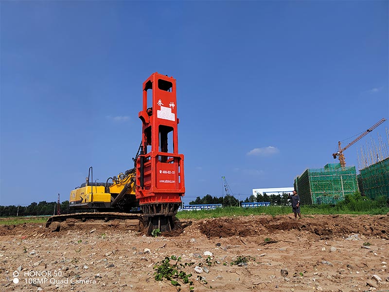 Rapid impact compaction equipment construction site