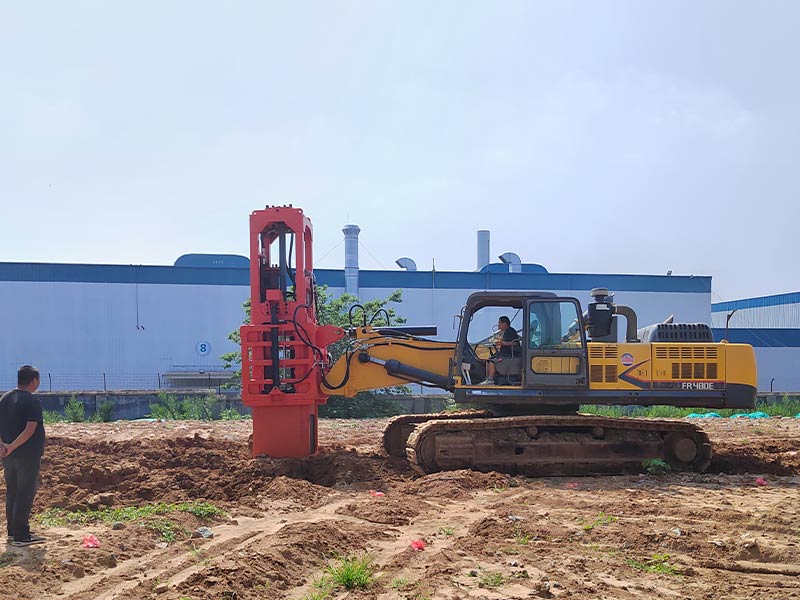 Rapid impact compaction equipment construction site